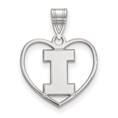 University of Illinois Pendant in Heart Sterling Silver SS017UIL, MPN: SS017UIL, 886774707792