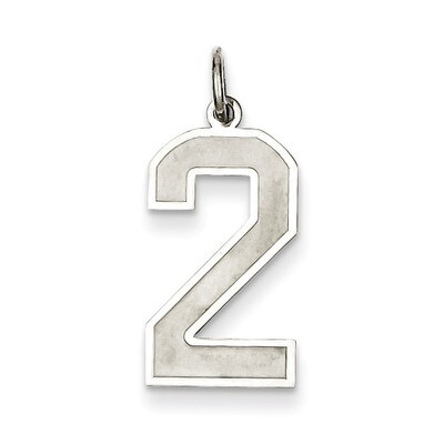 Number 2 Pendant Sterling Silver Satin QPP02, MPN: QPP02, 883957533667