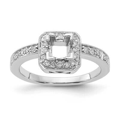 14k White Gold Polished Semi Mount Diamond Engagement Ring RDB2282EQ4075F-4WA-7