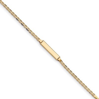 6 Inch Flat Anchor Link ID Bracelet 14k Gold BID104-6, MPN: BID104-6, 191101435232