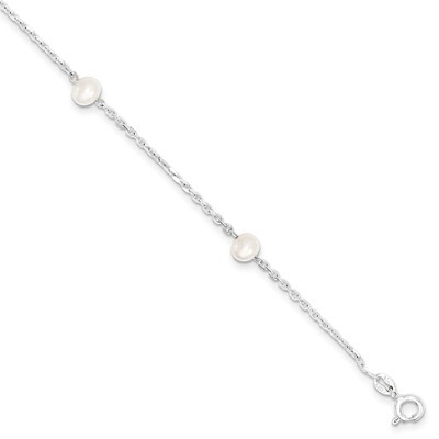 5 Inch Cultured Pearl &amp; Extension Bracelet Sterling Silver QH5013-5, MPN: QH5013-5, 883957547466