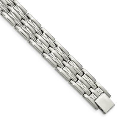 8.75 Inch Bracelet Stainless Steel Brushed and Polished SRB155-8.75 by Chisel, MPN: SRB155-8.75, 88…