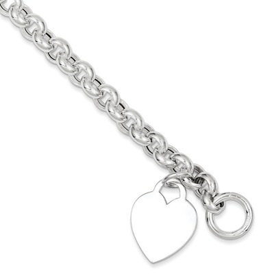 7.5 Inch Heart Toggle Bracelet Sterling Silver QG3088-7.5, MPN: QG3088-7.5, 191101296031