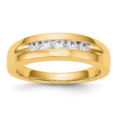5-Stone Diamond Men&#39;s Channel Band 14k Yellow Gold RM3459B-050-YAA, MPN: RM3459B-050-YAA,