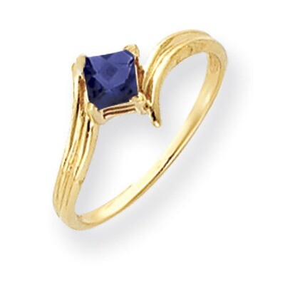 Sapphire Ring 14k Gold 4mm Princess Cut Y4781S, MPN: Y4781S, 883957663272