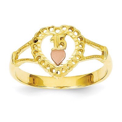 15 Heart Ring 14k Two-Tone Gold K3883, MPN: K3883, 191101180132