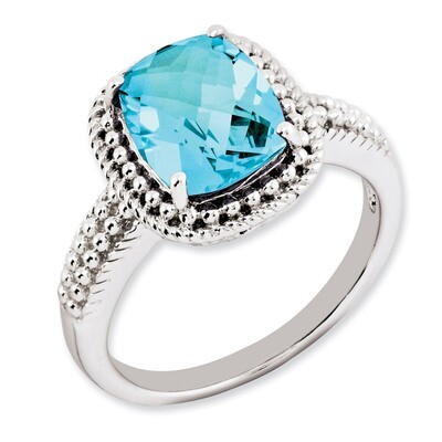 Blue Topaz Ring Sterling Silver QR3173BT, MPN: QR3173BT, 883957657806