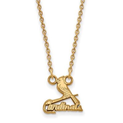 Saint Louis Cardinals Small Pendant with Chain Necklace Gold-plated Silver GP013CRD-18, MPN: GP013C…