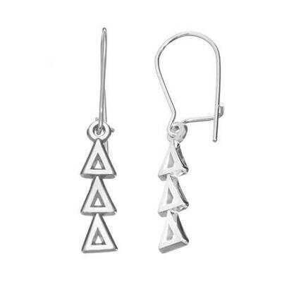 5/8 DELTA DELTA DELTA VERTICAL LETTERS DANGLE EARRINGS Sterling Silver DDD005ERD-SS, MPN: DDD005ERD…