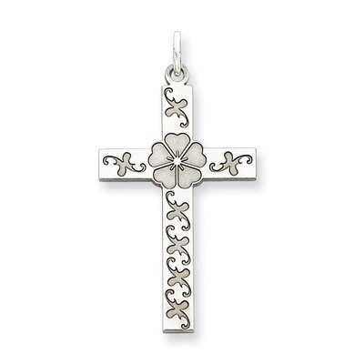 Cross Pendant Laser Designed Sterling Silver QXR190, MPN: QXR190, 883957492421