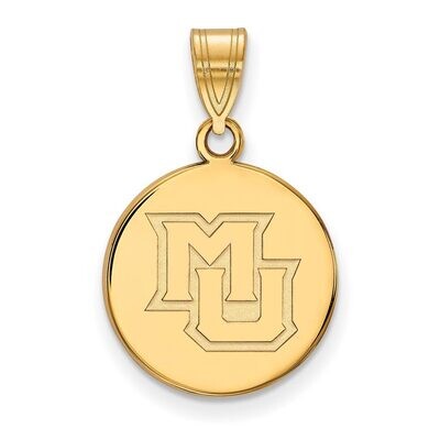 Marquette University Medium Disc Pendant Gold-plated Silver GP022MAR, MPN: GP022MAR, 886774926780