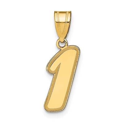 Script Number 1 Pendant 14k Gold Polished SCN01, MPN: SCN01, 196904085219