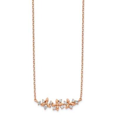 Fancy CZ Diamond with 1 inch Extender Necklace 14k Rose Gold SF2780-15, MPN: SF2780-15, 883957962757