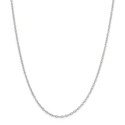 2.25mm Oval Cable Chain 26 Inch Sterling Silver QFC93-26, MPN: QFC93-26,