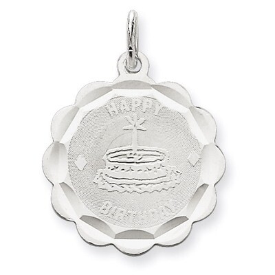 Happy Birthday Disc Charm Sterling Silver QC2470, MPN: QC2470, 191101181443