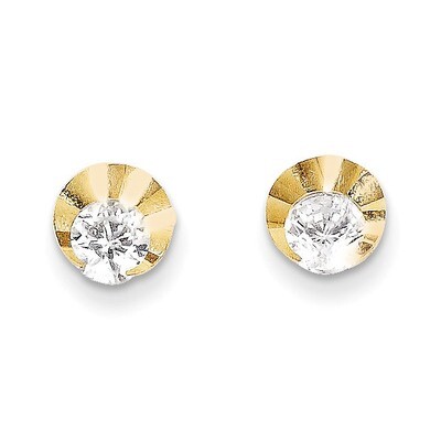Synthetic Diamond Circle Post Earrings - 14k Gold SE2354 by Madi K, MPN: SE2354, 883957041278