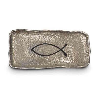 Silver-tone Rectangle Coin Dish with Ichthus Gift Boxed GM21154, MPN: GM21154, 785525293709