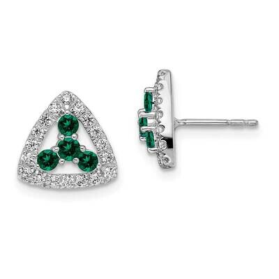 Si1/Si2, G H I, Cr.Emer Triangle Post Earrings 14k White Gold Lab Grown Diamond EM7932-CEM-039-WLG,…