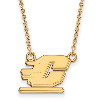 Central Michigan University Small Pendant with Chain Necklace Gold-plated Silver GP011CMU-18, MPN: …