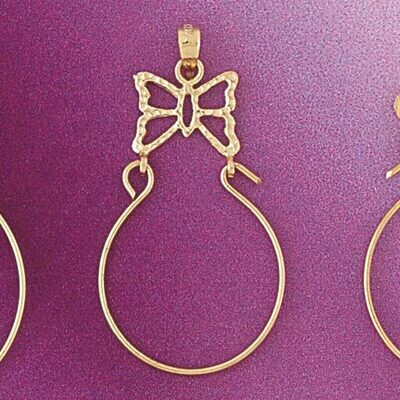 Dazzlers Jewelry Butterfly Holder Pendant Necklace Charm Bracelet in Yellow, White or Rose Gold 423…