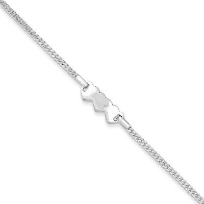 Polished Heart Baby Engravable ID Bracelet Sterling Silver QID171-6, MPN: QID171-6, 883957557939