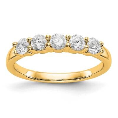 Diamond Vs/Si, D E F, 5-Stone Band 14k Yellow Gold True Origin Lab Grown RM3286B-064-YLD, MPN: RM32…