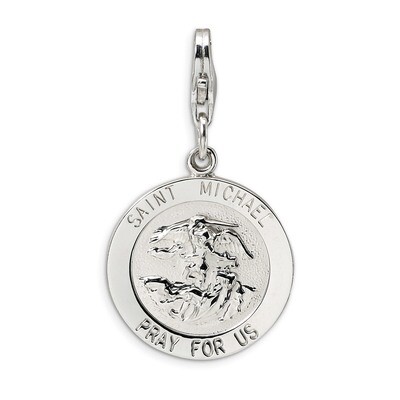 Saint Michael Medal Charm - Sterling Silver QCC501 by Amore La Vita, MPN: QCC501, 883957334585