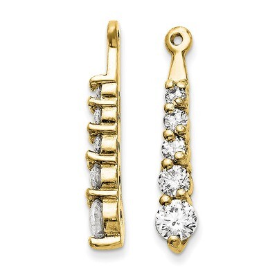 Earring Jacket 14k Gold AA Quality Diamond XJ17AA, MPN: XJ17AA, 883957114903