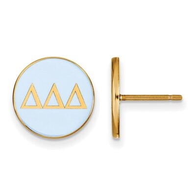 Delta Delta Delta Enameled Post Earrings Gold-plated Silver GP031DDD, MPN: GP031DDD, 886774934211