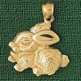 Dazzlers Jewelry Rabbit Pendant Necklace Charm Bracelet in Yellow, White or Rose Gold 2741, MPN: DZ…