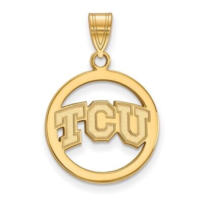 Texas Christian University Sm Pendant in Circle Gold-plated Silver GP012TCU, MPN: GP012TCU, 8867749…