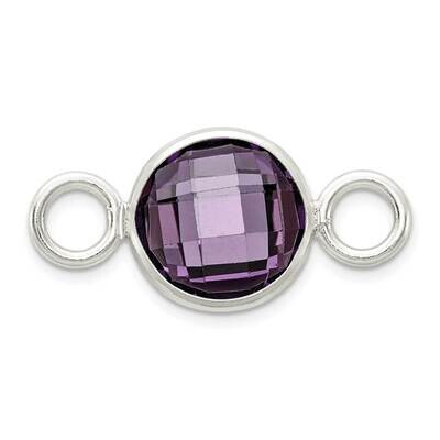 8.0mm Purple Cz Connector Sterling Silver QG5619FEB, MPN: QG5619FEB, 886774115047