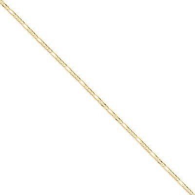 3mm Concave Open Figaro Chain 20 Inch 14k Gold LFG080-20, MPN: LFG080-20, 886774416861