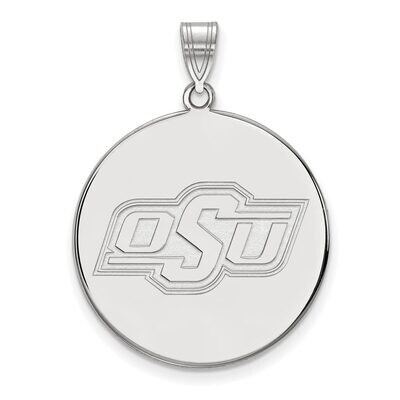 Oklahoma State University x-Large Disc Pendant 14k White Gold 4W066OKS, MPN: 4W066OKS, 886774853314