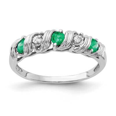 2.75mm Emerald Aa Diamond Ring 14k White Gold Y4719E/AA, MPN: Y4719E_AA, 883957600949