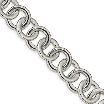 Circle Link 7.5 inch with 1inch Extender Bracelet Stainless Steel Polished SRB2522-7.5 by Chisel, M…