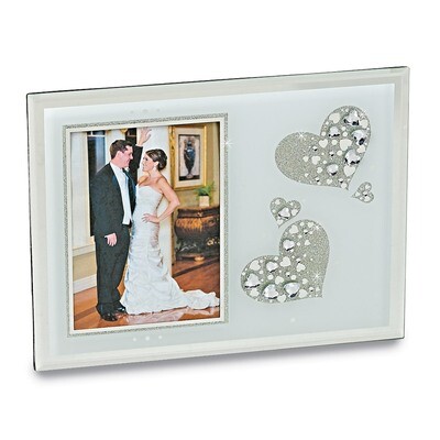 Glass Sparkling Hearts 5 x 7 Inch Photo Picture Frame GM14667, MPN: GM14667, 47105232004
