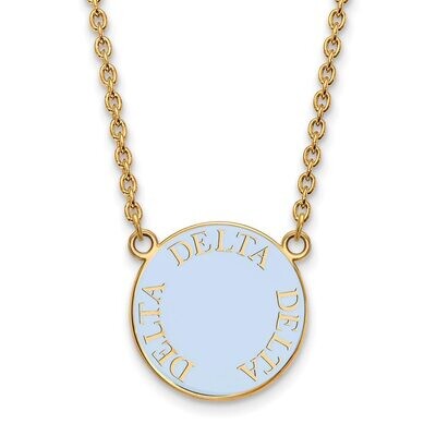 Delta Delta Delta Small Enameled Pendant with 18 Inch Chain Gold-plated Silver GP013DDD-18, MPN: GP…