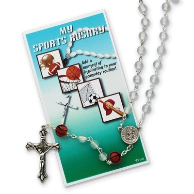 Girls White Basketball Sports Rosary GM19738, MPN: GM19738, 827225600927