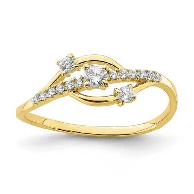 Fancy Ring 10k Gold CZ Diamond 10C1409, MPN: 10C1409, 883957781693