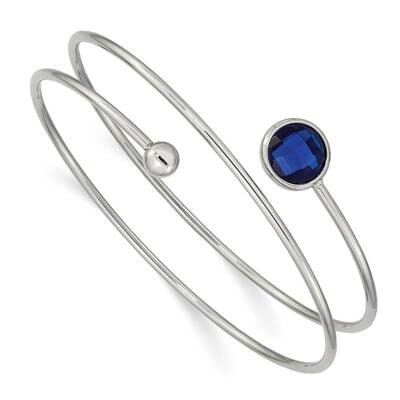 Blue Glass Flexible Bangle Stainless Steel Polished SRB2570, MPN: SRB2570, 191101864728