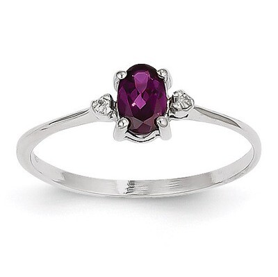 Diamond &amp; Rhodolite Garnet Birthstone Ring 14k White Gold XBR219, MPN: XBR219, 883957373898