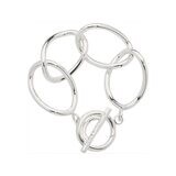 Nikki Lissoni Silver-plated Bracelet of 17cm with 4 Links of 27 x 37mm A T-Bar Closure B1132S17, MP…