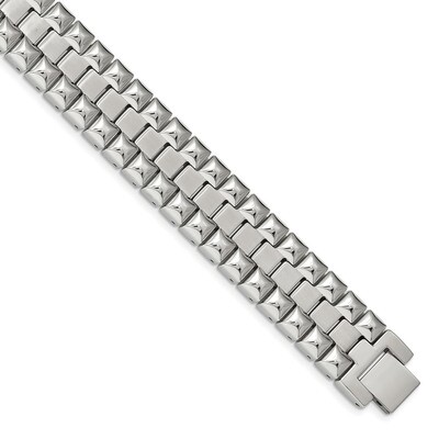 8.25 Inch Heavy Link Bracelet Stainless Steel Brushed and Polished SRB2227-8.25 by Chisel, MPN: SRB…