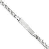 7 Inch Flat Curb Link ID Bracelet 14k white Gold LID63W-7, MPN: LID63W-7, 883957837659