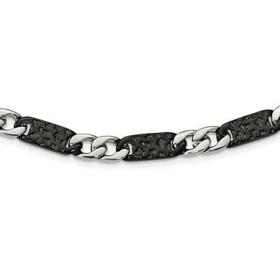 Black IP-plated Link Necklace Stainless Steel Polished SRN1576-24 by Chisel, MPN: SRN1576-24, 19110…