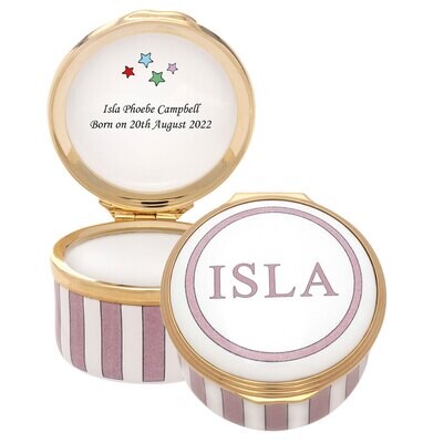 Halcyon Days Welcome to the World Pink PM Enamel Box ENWWP2601G, MPN: ENWWP2601G,