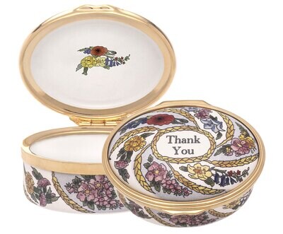 Halcyon Days Thank You Oval Enamel Box deco base ENTHA0102G, MPN: ENTHA0102G,