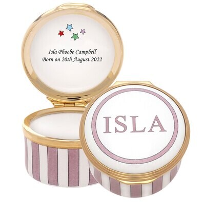 Halcyon Days Welcome to the World Pink PM Enamel Box ENWWP2601GB, MPN: ENWWP2601GB,