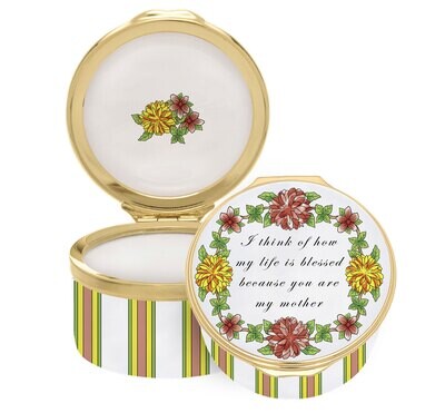 Halcyon Days I think of how my life is blessed Mother Enamel Box ENTBM0101G, MPN: ENTBM0101G,